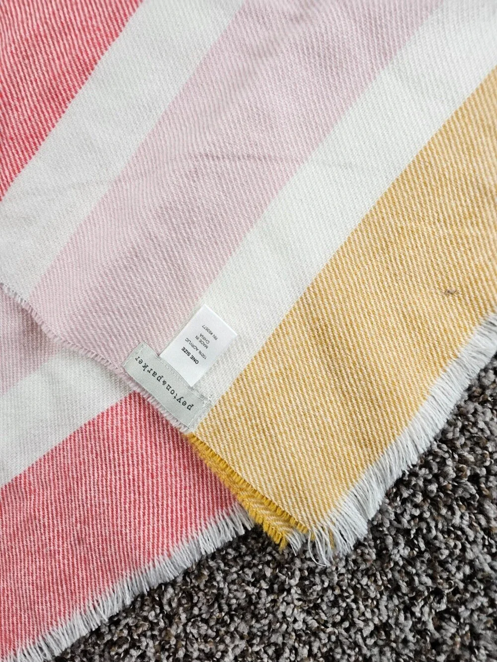 Peyton & Parker Womens Pastel Striped Knit Scarf Shawl Pink Blue Yellow